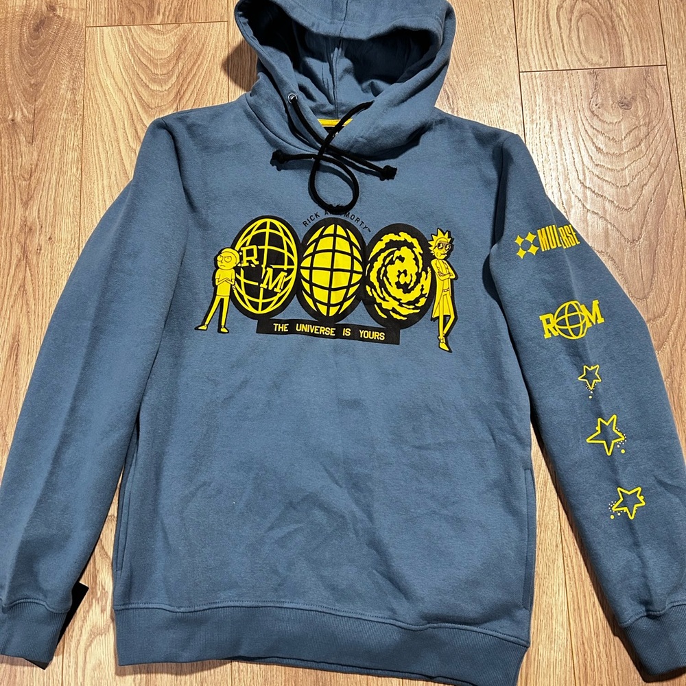 Blue Graphic Hoodie Rick and Morty The Universe is Yours Size M